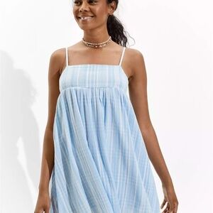 American Eagle Plaid Tie Back Mini Dress